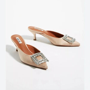 Anthropologie BiBi Lou Aoi Satin Nude Heels Size 38